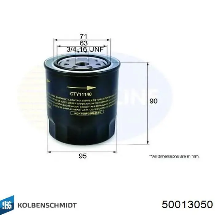 Купити 50013050 Kolbenschmidt Фільтр очищення масла відцентровий