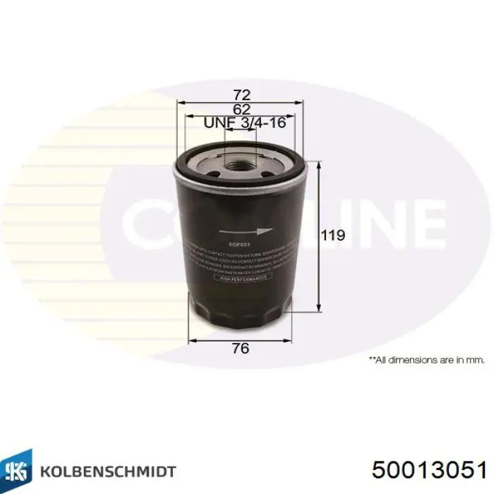 Масляний фільтр двигуна Kolbenschmidt 50013051 ціна, від 5.02 USD