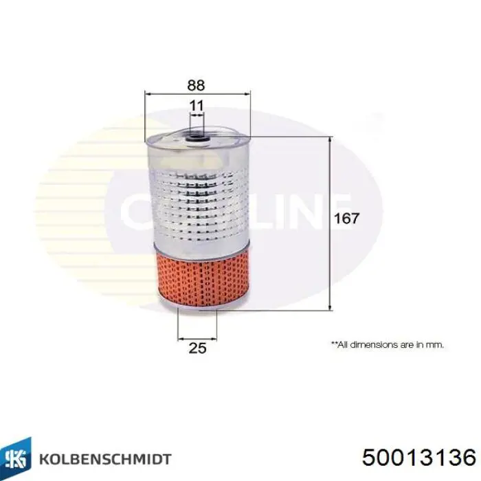 Масляний фільтр двигуна Kolbenschmidt 50013136 ціна, від 6.25 USD