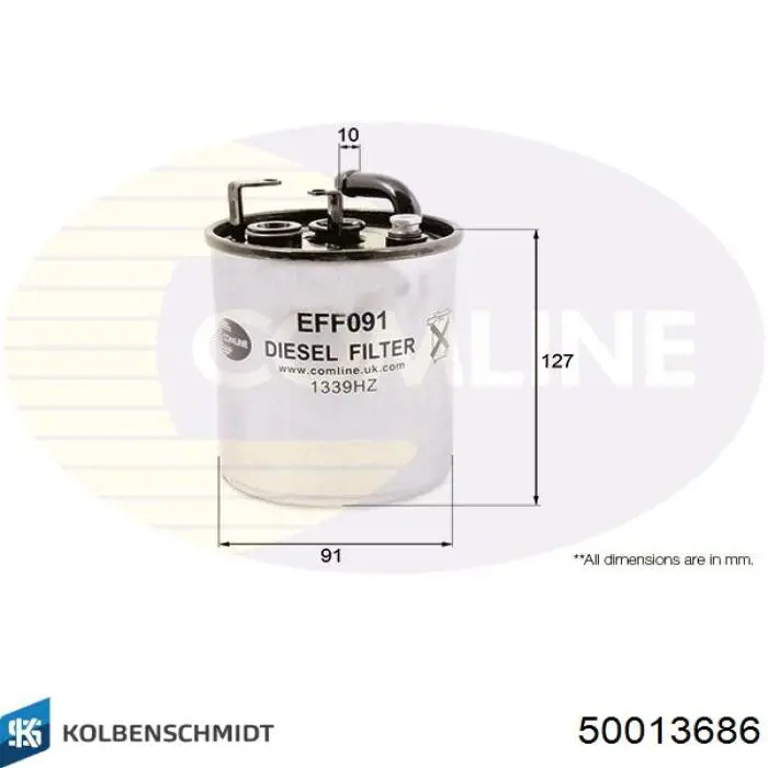 Фільтр паливний Kolbenschmidt 50013686