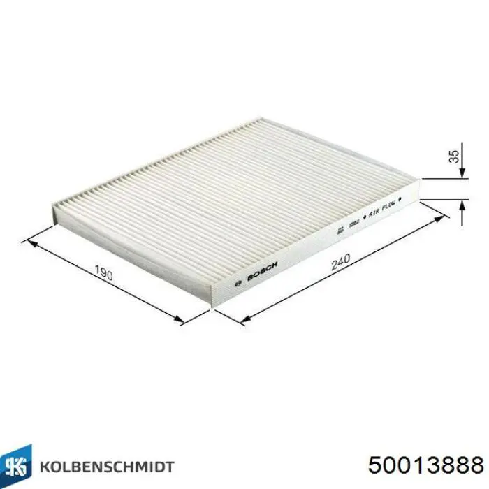 Купити 50013888 Kolbenschmidt Фільтр салону вугільний