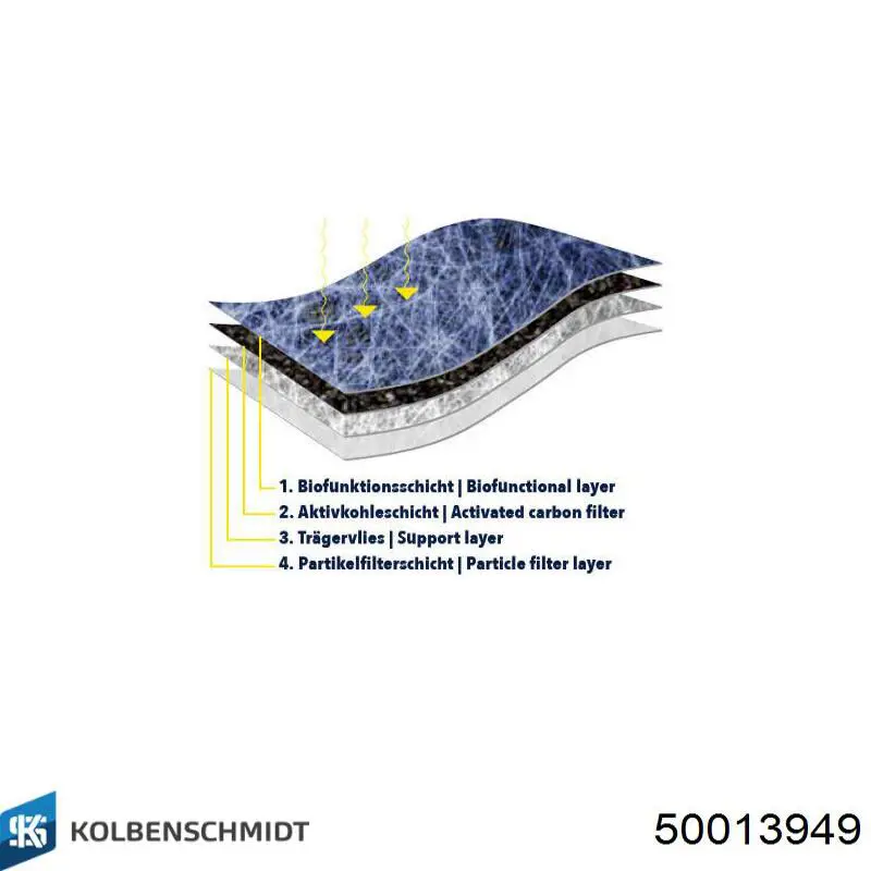 Купити 50013949 Kolbenschmidt Фільтр салону вугільний