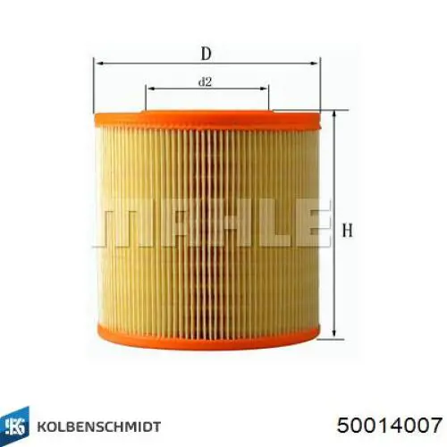 50014007 Kolbenschmidt Повітряний фільтр двигуна