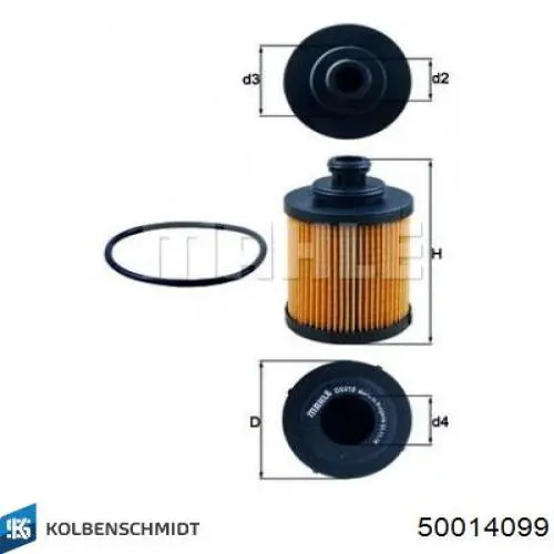 Масляний фільтр двигуна Kolbenschmidt 50014099 ціна, від 5.83 USD