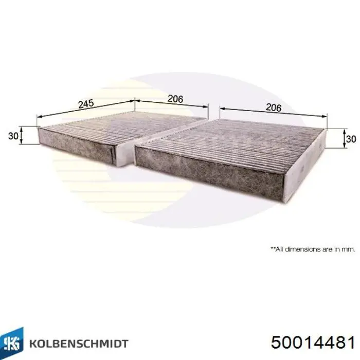 Купити 50014481 Kolbenschmidt Фільтр салону вугільний