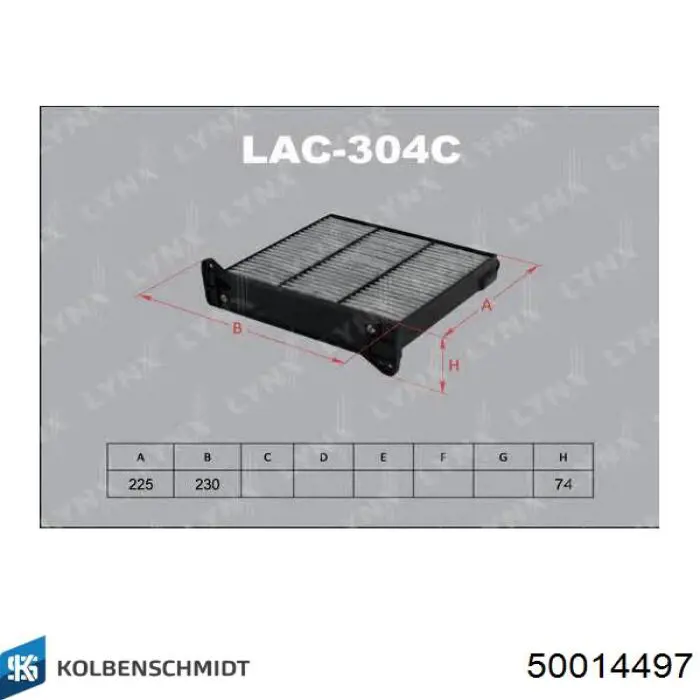 Фільтр салону 50014497 Kolbenschmidt