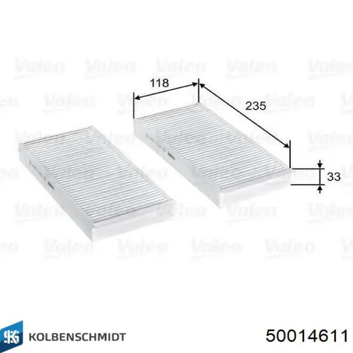 Купити 50014611 Kolbenschmidt Фільтр салону вугільний