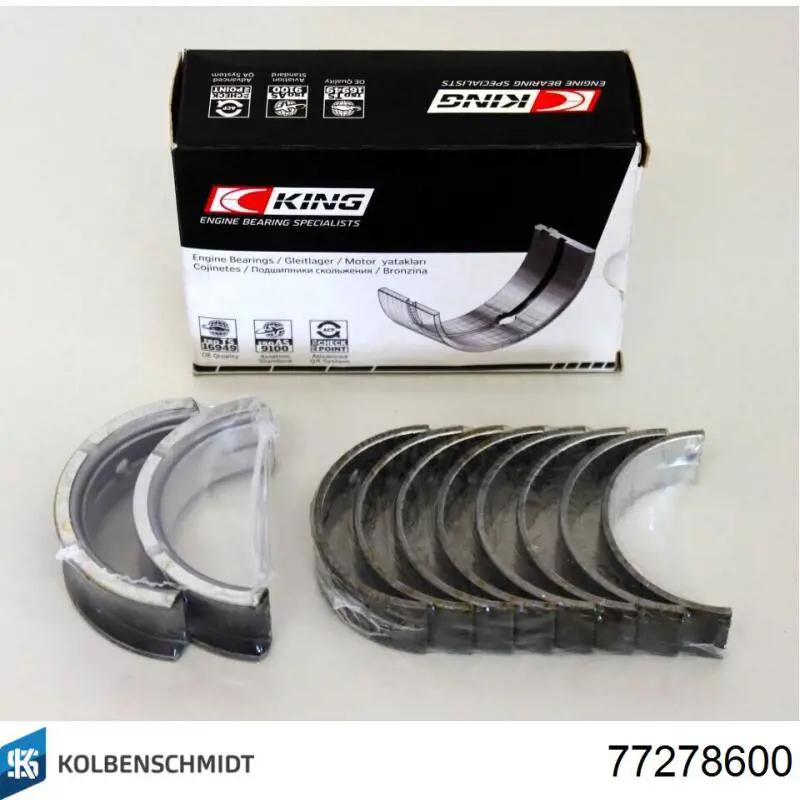 Вкладиші коленвала, корінні, комплект, стандарт (STD) Kolbenschmidt 77278600 ціна, від 46.96 USD