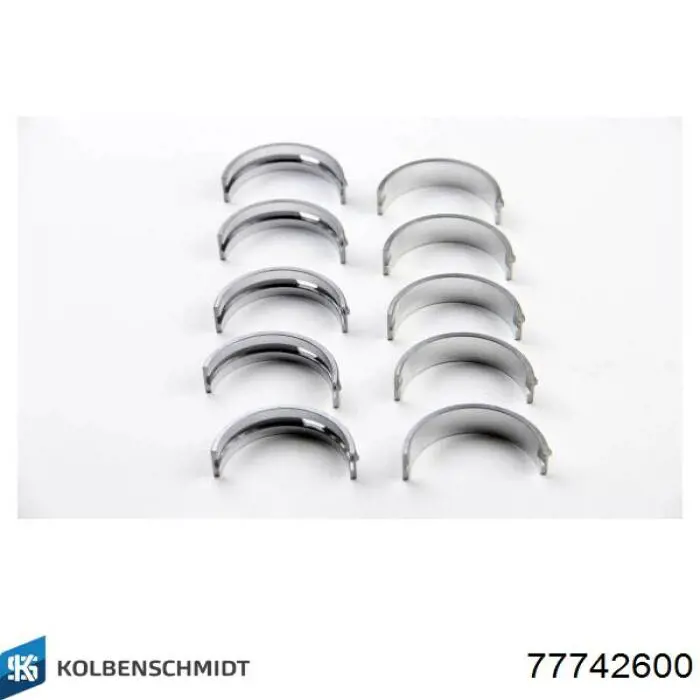 Вкладиші колінвала, корінні, комплект, стандарт (STD) Kolbenschmidt 77742600 ціна, від 28.11 USD