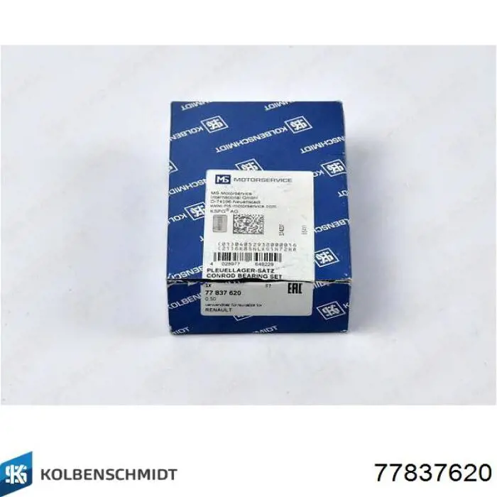 Вкладиші колінвала, шатунні, комплект, 2-й ремонт (+0,50) Kolbenschmidt 77837620 ціна, від 16.64 USD