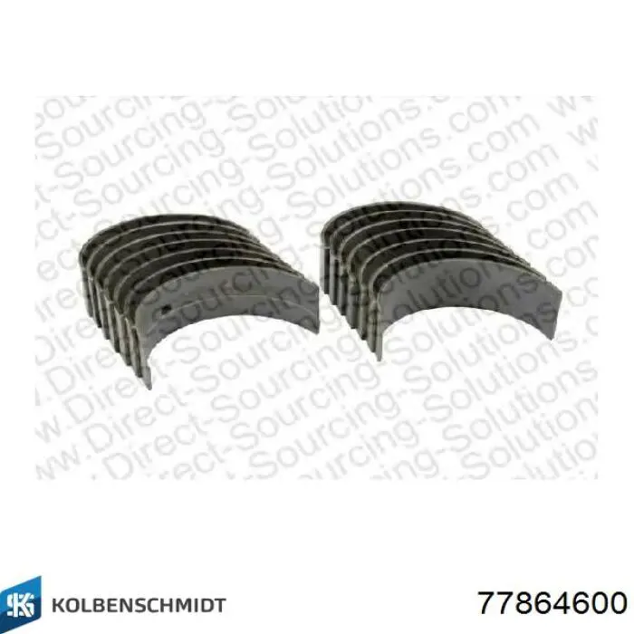 Вкладиші коленвала, корінні, комплект, стандарт (STD) Kolbenschmidt 77864600 ціна, від 98.46 USD
