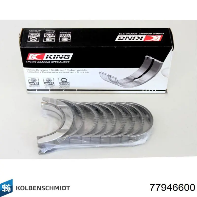 Купити 77946600 Kolbenschmidt Вкладиші колінвала, корінні, комплект, стандарт (STD)