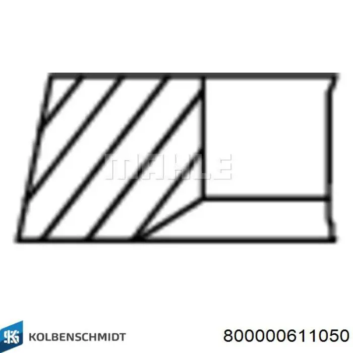 800000611050 Kolbenschmidt кільця поршневі на 1 циліндр, 2-й ремонт (+0,50)