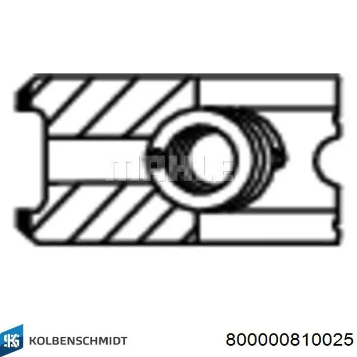 800000810025 Kolbenschmidt кільця поршневі на 1 циліндр, 1-й ремонт (+0,25)