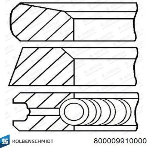 Кільця поршневі на 1 циліндр, STD. Kolbenschmidt 800009910000 ціна, від 18.61 USD