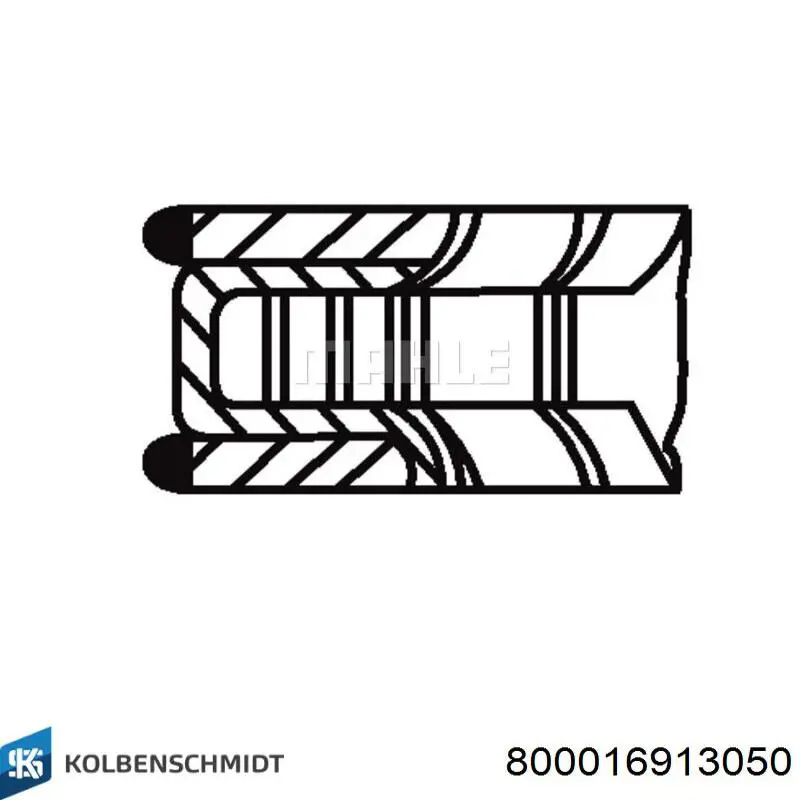 Кільця поршневі на 1 циліндр, 2-й ремонт (+0,50) KOLBENSCHMIDT 800016913050