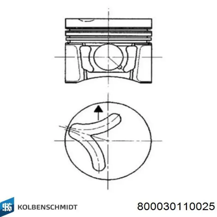 800030110025 Kolbenschmidt кільця поршневі на 1 циліндр, 1-й ремонт (+0,25)