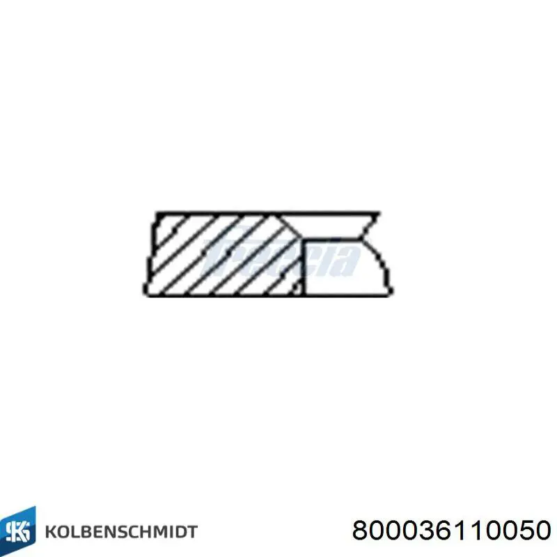 02158V2 Knecht-Mahle кільця поршневі на 1 циліндр, 2-й ремонт (+0,50)