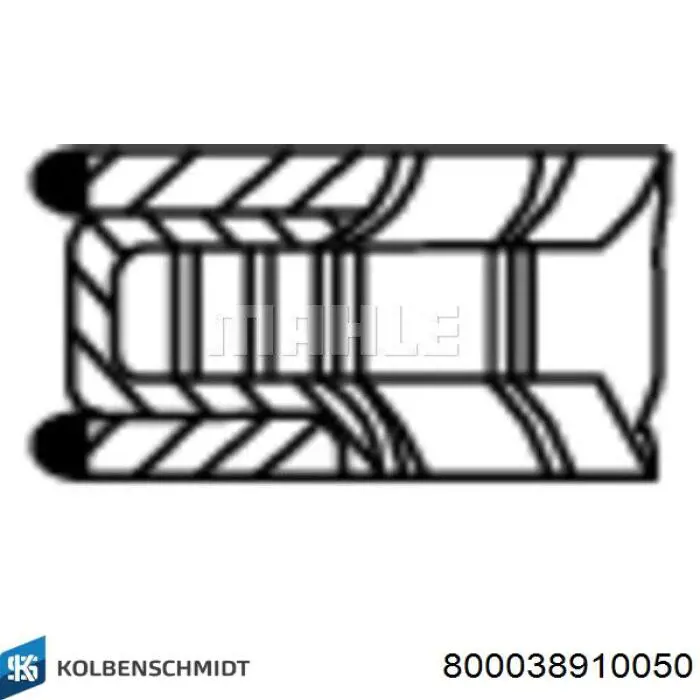Кільця поршневі на 1 циліндр, 2-й ремонт (+0,50) KOLBENSCHMIDT 800038910050
