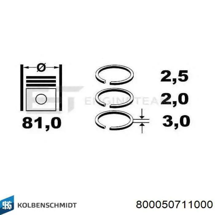 850210000 Goetze Кільця поршневі на 1 циліндр, STD.