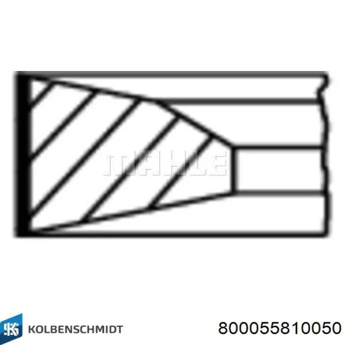 Кільця поршневі на 1 циліндр, 2-й ремонт (+0,50) 800055810050 Kolbenschmidt