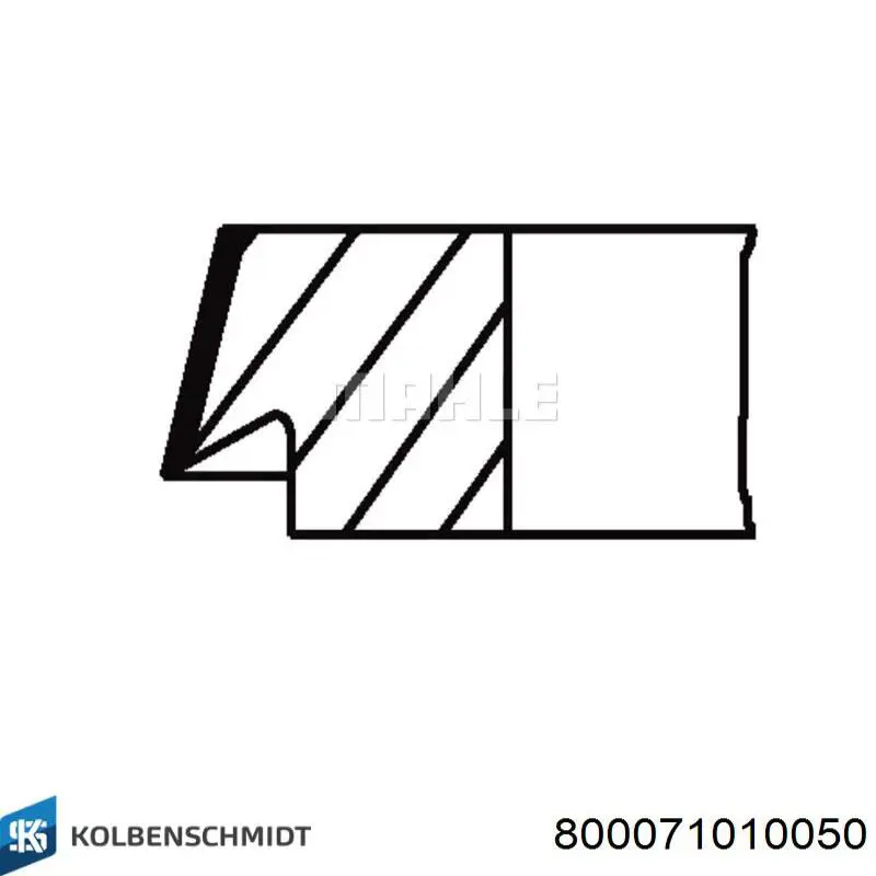 800071010050 Kolbenschmidt Кільця поршневі на 1 циліндр, 2-й ремонт (+0,50)