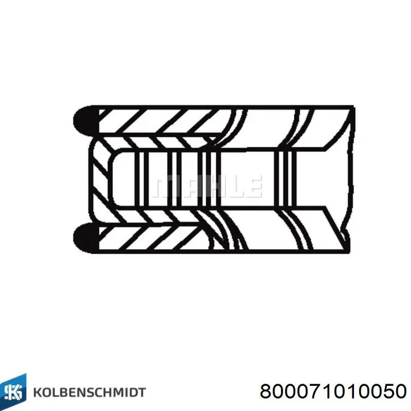 Кільця поршневі на 1 циліндр, 2-й ремонт (+0,50) Kolbenschmidt 800071010050 ціна, від 13.70 USD