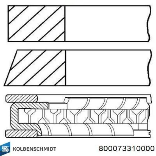 800073310000 Kolbenschmidt Кільця поршневі на 1 циліндр, STD.