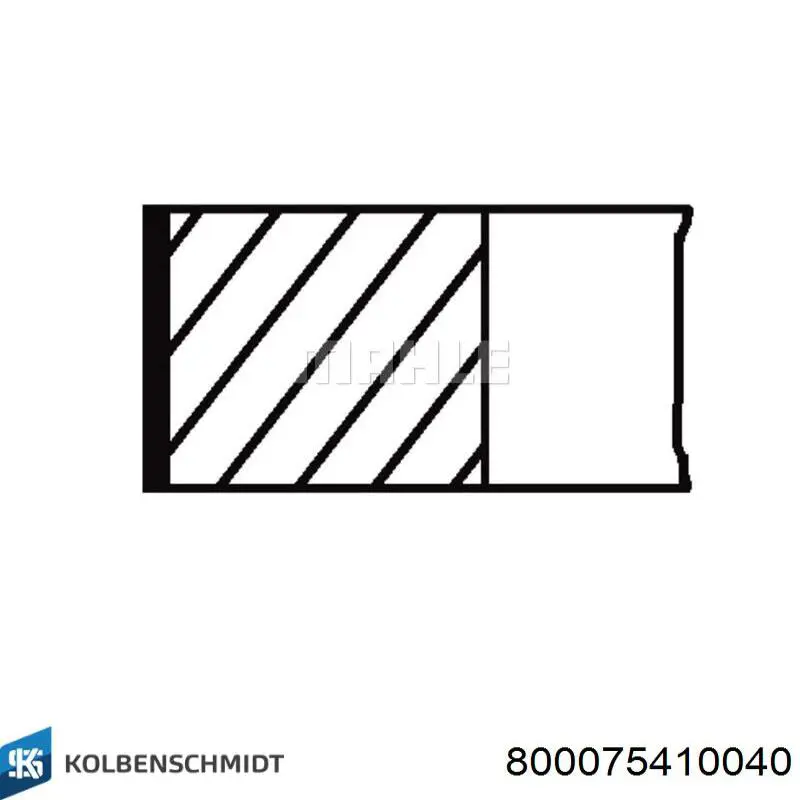 800075410040 Kolbenschmidt Кільця поршневі на 1 циліндр, 2-й ремонт (+0,50)