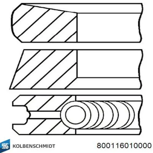 Кільця поршневі на 1 циліндр, STD. Kolbenschmidt 800116010000 ціна, від 28.57 USD