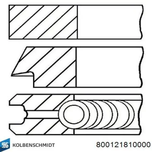Кільця поршневі на 1 циліндр, STD. Kolbenschmidt 800121810000 ціна, від 19.01 USD