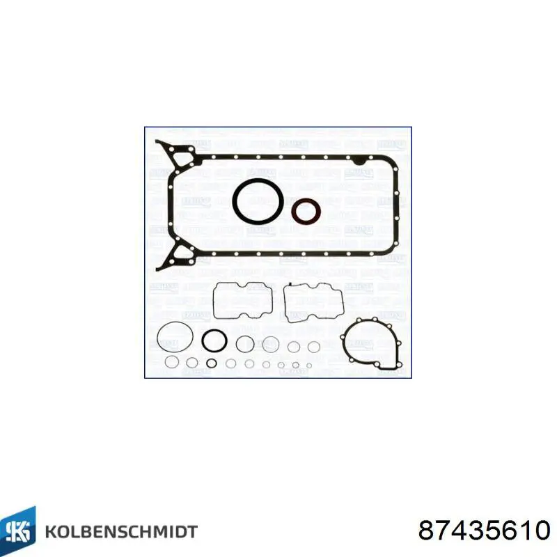 Купити 87435610 Kolbenschmidt Вкладиші колінвала, корінні, комплект, 1-й ремонт (+0,25)