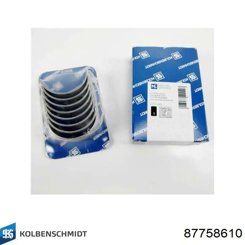 87758610 Kolbenschmidt Вкладиші коленвала, шатунні, комплект, 1-й ремонт (+0,25)