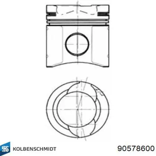 Купити 90578600 Kolbenschmidt Поршень в комплекті на 1 циліндр, STD