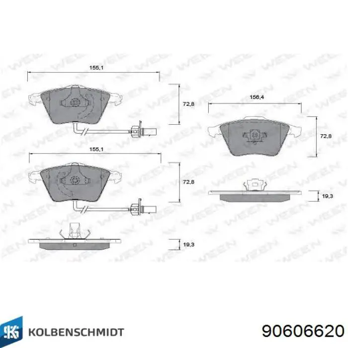 Поршень в комплекті на 1 циліндр, 4-й ремонт (+1,00) Kolbenschmidt 90606620 ціна, від 49.03 USD