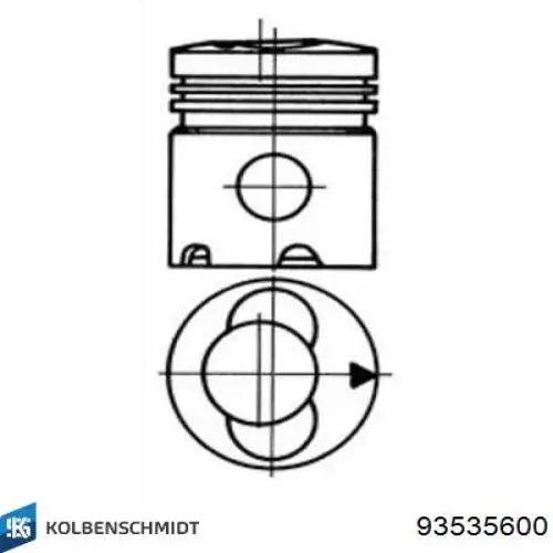 Купити 93535600 Kolbenschmidt Поршень в комплекті на 1 циліндр, STD
