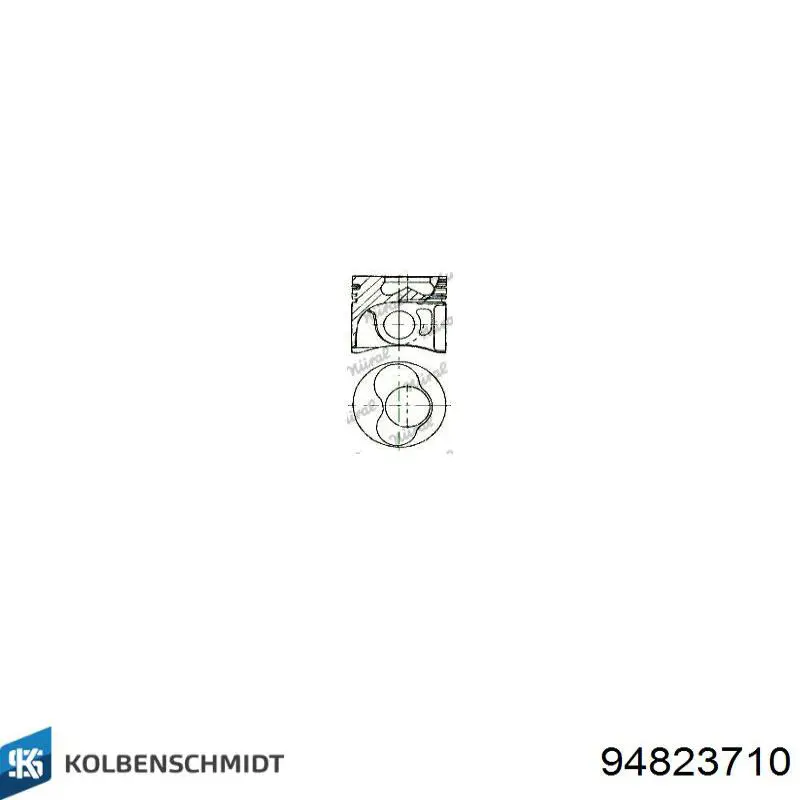 Купити 94823710 Kolbenschmidt Поршень в комплекті на 1 циліндр, 2-й ремонт (+0,50)