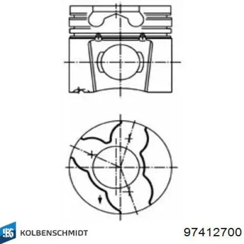 Поршень в комплекті на 1 циліндр, STD Kolbenschmidt 97412700 ціна, від 116.56 USD
