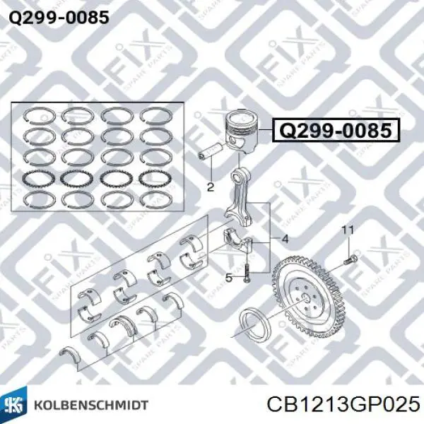 Вкладиші колінвала, шатунні, комплект, 1-й ремонт (+0,25) NDC CB1213GP025 ціна, від 8.62 USD