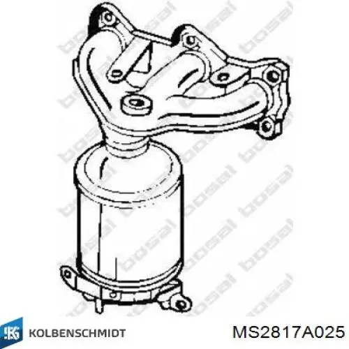 Купити MS2817A025 Kolbenschmidt Вкладиші колінвала, корінні, комплект, 1-й ремонт (+0,25)