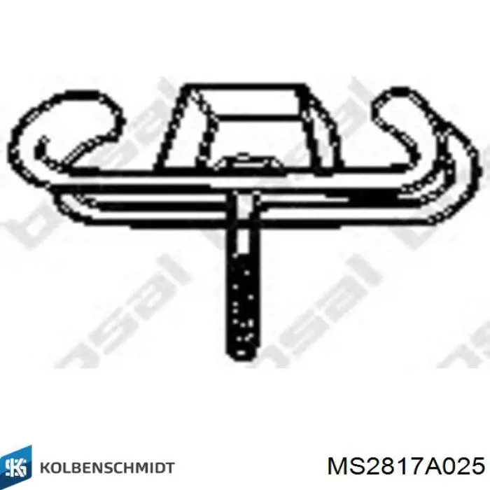 Вкладиші колінвала, корінні, комплект, 1-й ремонт (+0,25) MS2817A025 Kolbenschmidt