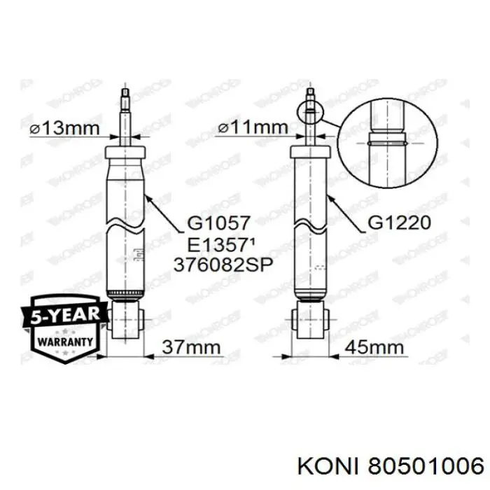 80501006 Koni Амортизатори задні