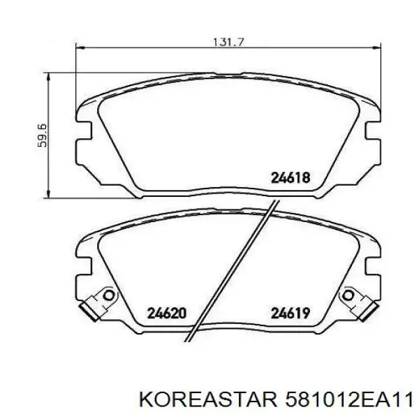 Колодки гальмівні передні, дискові 581012EA11 Koreastar