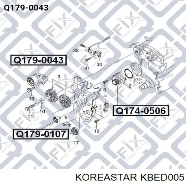 Ролик натягувача ременя ГРМ KBED005 Koreastar