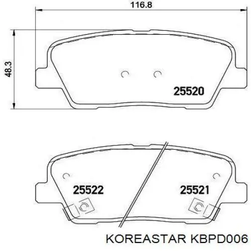 Передні тормозні колодки KBPD006 Koreastar