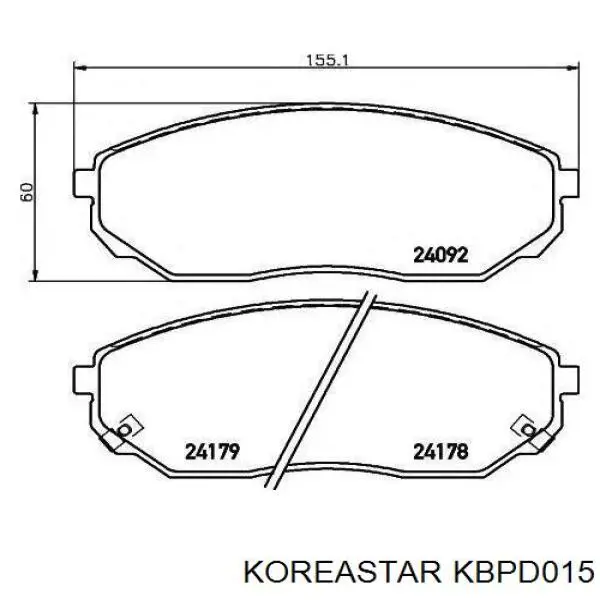 KBPD015 Koreastar колодки гальмівні передні, дискові