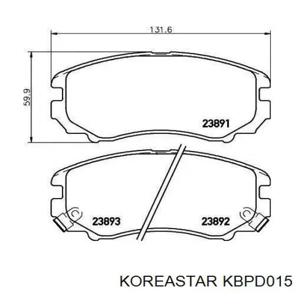 KBPD015 Koreastar Передні гальмівні колодки