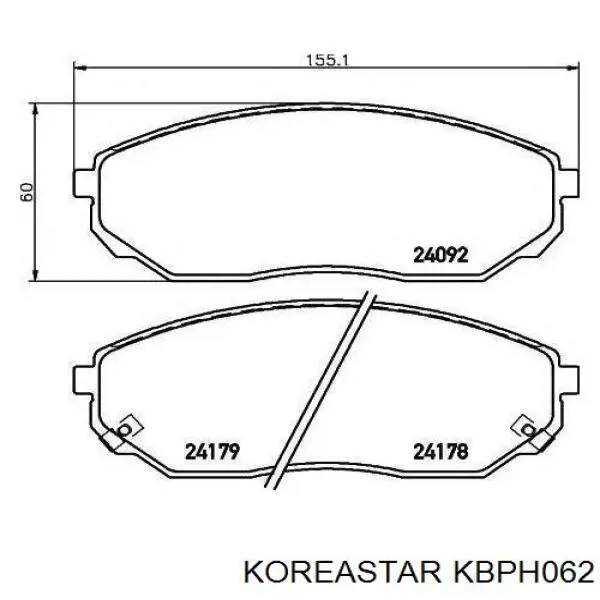 KBPH062 Koreastar колодки гальмівні передні, дискові