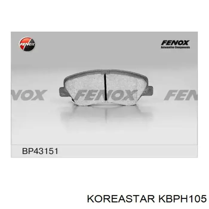 Передні тормозні колодки KBPH105 Koreastar
