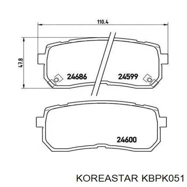 Задні дискові колодки Koreastar KBPK051